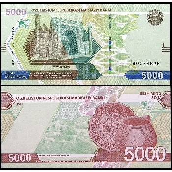 Bankovka 5000 Uzbekistánských sumů 2021