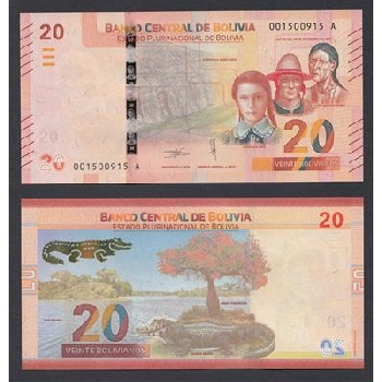 bankovka 20 Bolivijských bolivianos NEW