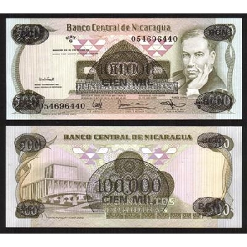bankovka 100 000 Nikaragujských córdob