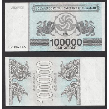 Bankovka 100 000 Gruzínských lari 