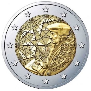 2 euro sběratelské Francie 2022 Erasmus UNC