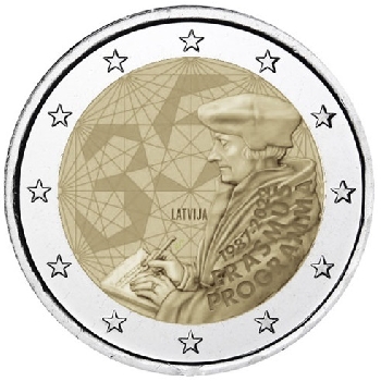 2 euro sběratelské Lotyšsko 2022 Erasmus UNC