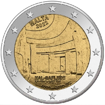2 euro sběratelské Malta 2022 Hypogeum
