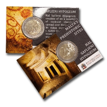 2 euro sběratelské Malta 2022 Hypogeum BU karta