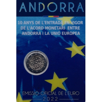 2 euro sběratelské Andora 2022 EU BU