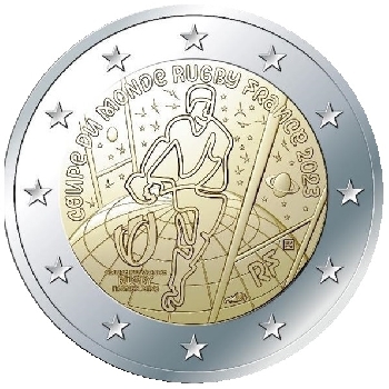 2 euro sběratelské Francie 2023 Rugby UNC