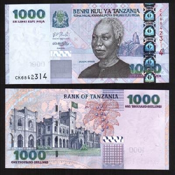 Bankovka 1000 tanzanských šilinků 2002