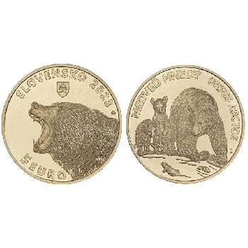 5 euro Slovensko 2023 BU Medvěd hnědý