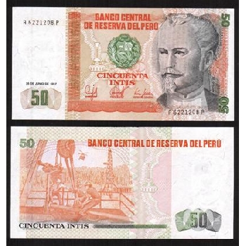 bankovka 50 peruánských intů