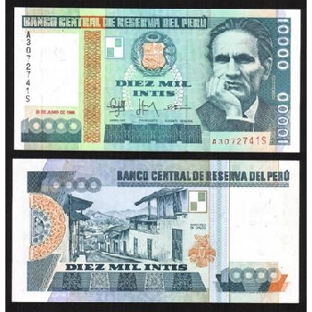 bankovka 10000 peruánských intů