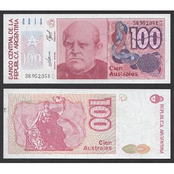 bankovka 100 pesos 1985