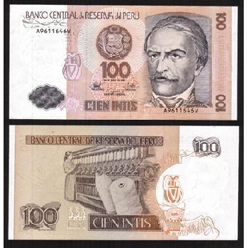 bankovka 100 peruánských intů