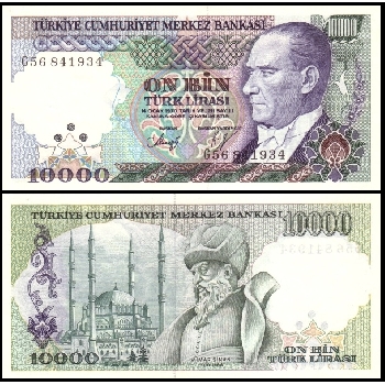 bankovka 10000 tureckých lir