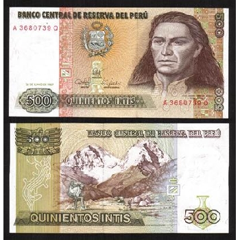 bankovka 500 peruánských intů