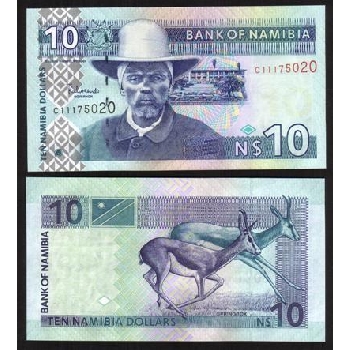 bankovka 10 namibijských dolarů