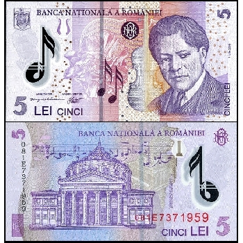 bankovka 5 rumunských lei 2018