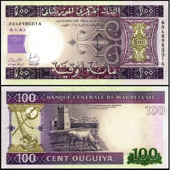 bankovka 100 Mauritánských ukíjá