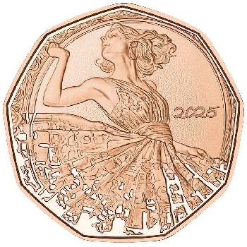 5 euro Rakousko 2025 Nový rok