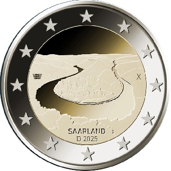 2 euro sběratelské Německo 2025 Sársko 1 ks UNC