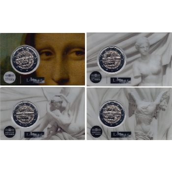 2 euro sběratelské Francie 2025 Louvre 4 Ks