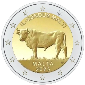 2 euro sběratelské Malta 2025 Vůl UNC
