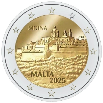2 euro sběratelské Malta 2025 Mdina UNC