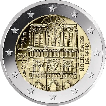 2 euro sběratelské Francie 2025 Notre Dame UNC