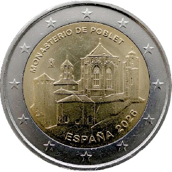 2 euro sběratelské Španělsko 2026 Poblet UNC