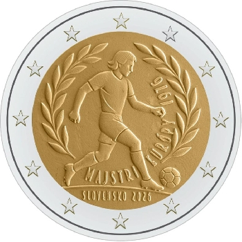 2 euro sběratelské Slovensko 2026 Fotbal UNC