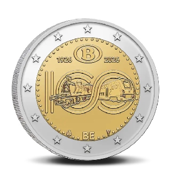 2 euro sběratelské Belgie 2026 Železnice FR – foto 3