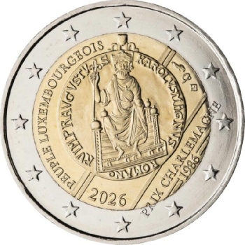 2 euro sběratelské Lucembursko 2026 Karel Veliký UNC
