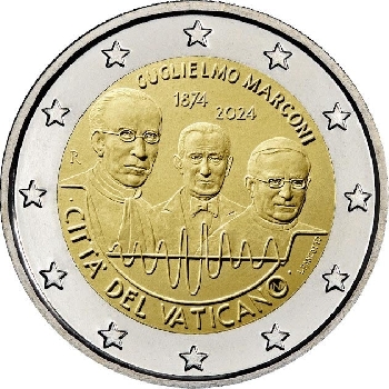 2 euro sběratelské Vatikán 2024 Guglielmo Marconi