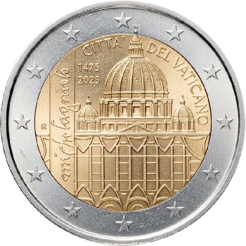 2 euro sběratelské Vatikán 2025 Michelangelo